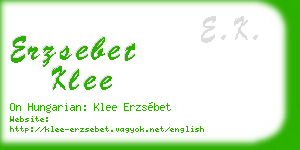 erzsebet klee business card